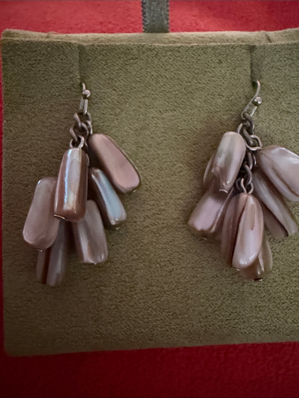Source Unknown Brown Iridescent Cluster Drop Earrings